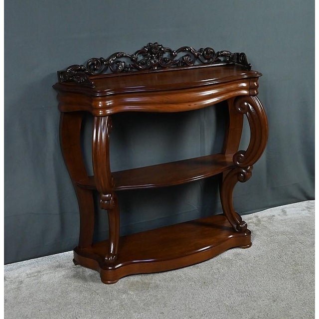 Napoleon III Mahogany Console Table, Late 19th Century For Sale - Image 4 of 18