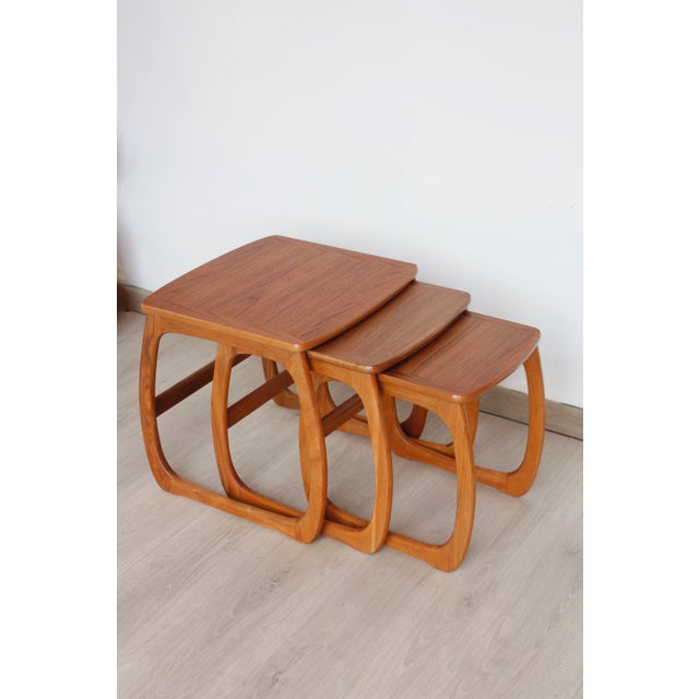 Brown Vintage Teak Nesting Tables from Nathan, 1960s, Set of 3 For Sale - Image 8 of 18