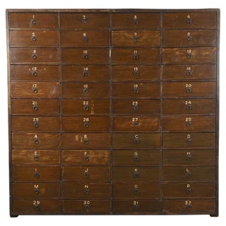 Large Storage Unit with 48 Numbered Drawers For Sale