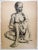 Vintage charcoal on paper female figural study by Geneva Flores Hart Fell (1906-2008) Texas, circa 1950s. Unsigned, from...