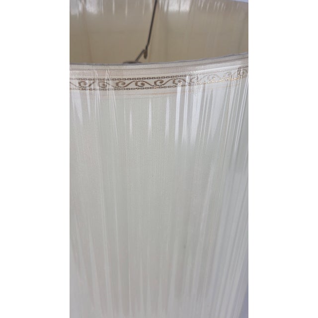 Mid-Century Modern Vintage Stiffel Ivory Silk Barrel Lampshade, Original Cellophane 18.75 X 14.75 For Sale - Image 3 of 10