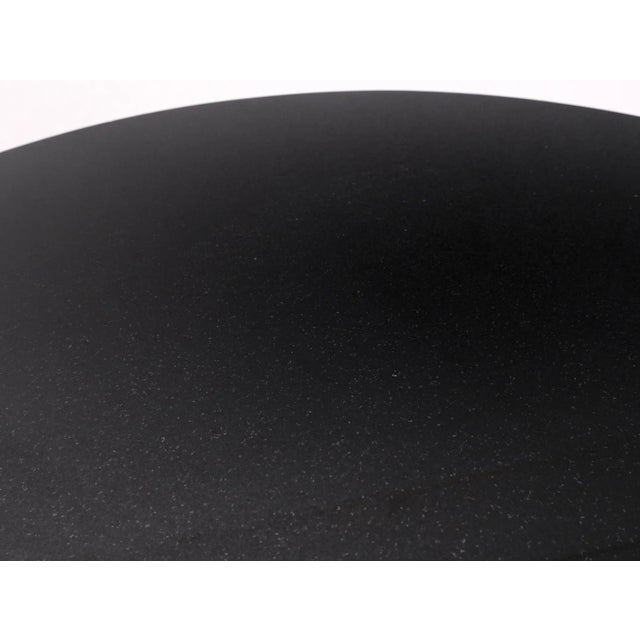 Metal Black Granite Top Crome Pedestal Base Round Dining Table Mid Century Modern For Sale - Image 7 of 13