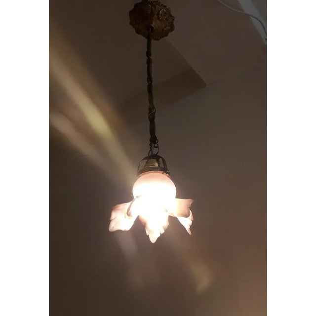 Small Art Nouveau Ceiling Lamp, 1900s For Sale - Image 3 of 7