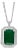 GIA Certified 8 Ct Natural Emerald Cut Emerald & Diamond Pendant, 14KWG Chain For Sale