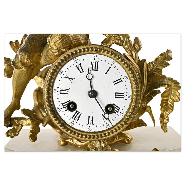 Mantel Clock in Golden Regula For Sale - Image 5 of 8