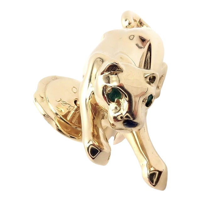 Cartier Panther Panthere 18k Yellow Gold Tie Lapel Pin For Sale