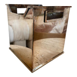 Mid-Century Modern Polished Metal Basket For Sale