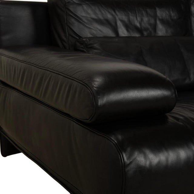 Animal Skin Model 6500 2-Seater Sofa in Black Leather from Rolf Benz For Sale - Image 7 of 16