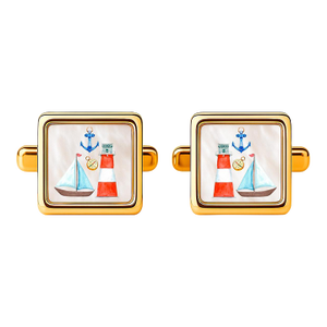 Mother of Pearl Cufflinks - Yacht Cufflinks, A Pair