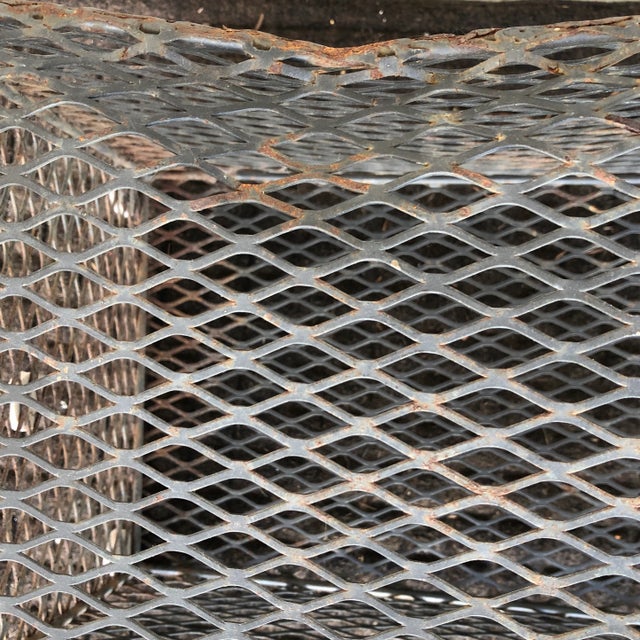 Vintage Square Metal Waste Basket, 1930’s - 1940’s For Sale - Image 4 of 10