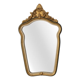 Louis XV Small Green and Cream Gilt Mirror, Italy, 1950s For Sale