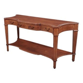 Vintage Dessin Fournir Neoclassical Style Mahogany Serpentine Console Table For Sale