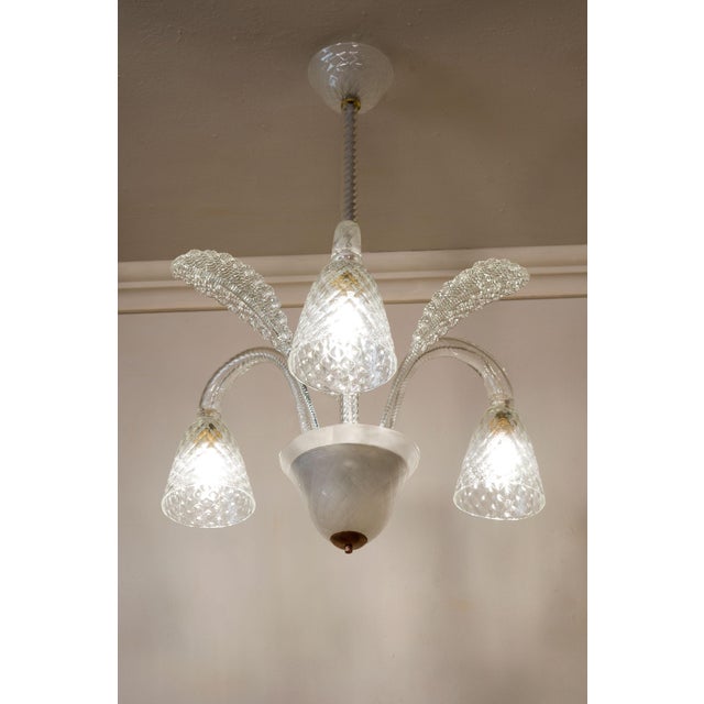 Vintage Art Deco Chandelier in Murano Blown Glass, 1930s For Sale - Image 11 of 13