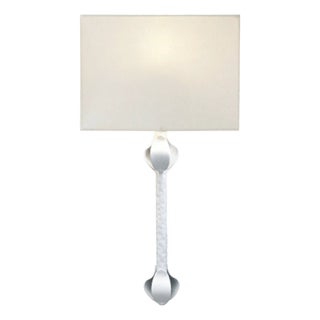 Matthew Izzo Home Linda Flush Iron Wall Sconce in Powder Coat White For Sale