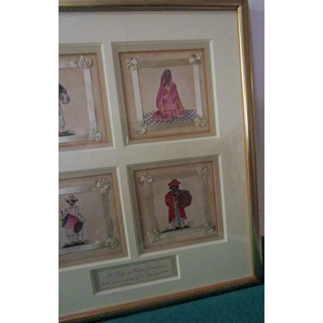 Antique White 1830 Watercolor and Gouache Painted Vignettes of Eastern Entertainers For Sale - Image 8 of 13