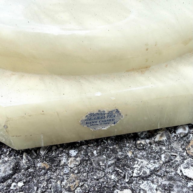 Stone Vintage Italian Hand Carved Alabaster Pedestal For Sale - Image 7 of 10