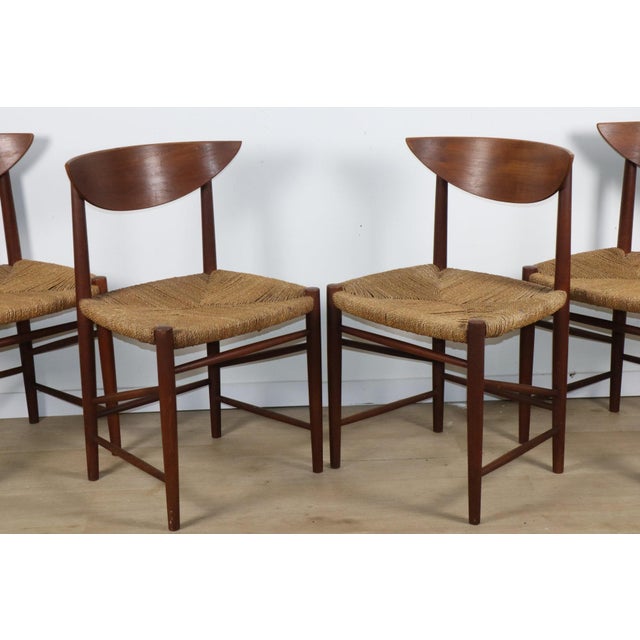 Scandinavian Teak and Rope Chairs by Peter Hvidt, 1960s, Set of 4 For Sale - Image 16 of 18