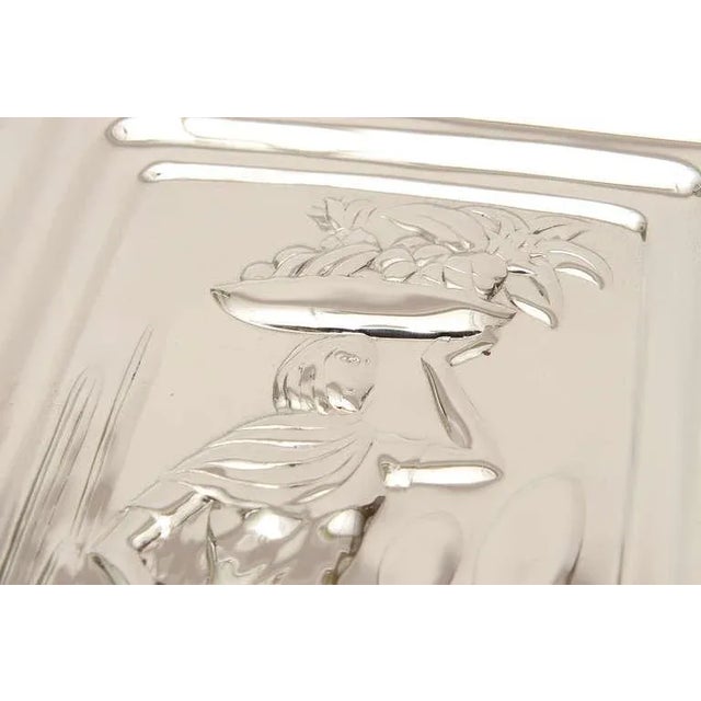 Vintage Silver-Plate Tray Diego Rivera Style, Hallmarked, 1940's For Sale In Miami - Image 6 of 10