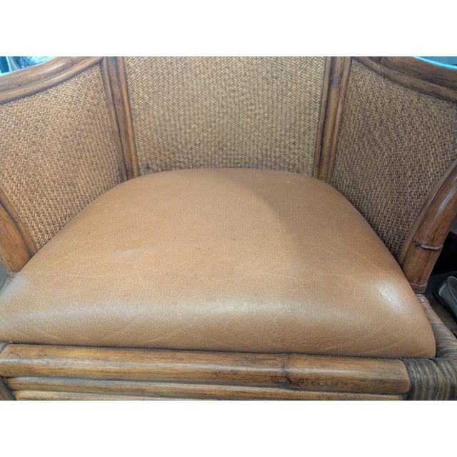 Transitional 1980s Bamboo Accent Chair For Sale - Image 3 of 7