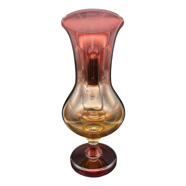 Amberina-Style Blown Glass Vase from the 1960s, 1950s For Sale