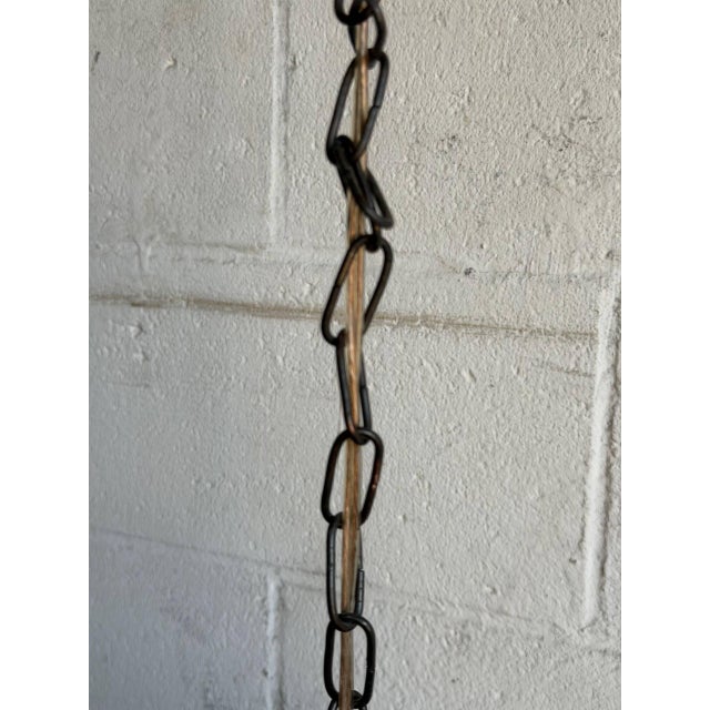 Vintage Mid-Century Modern Pendant Ceiling Lamp Brown Pottery Ceramic For Sale - Image 11 of 12