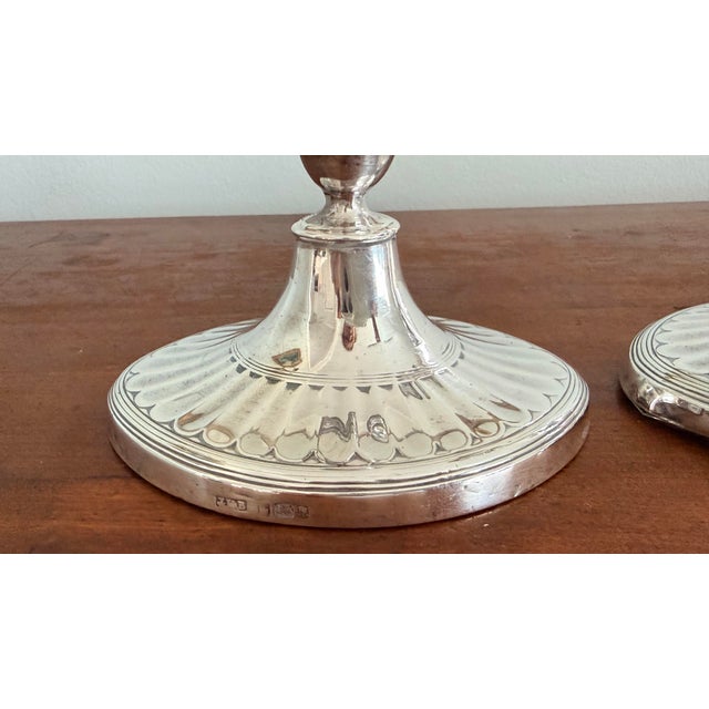 Pair of English George III Style Sterling Silver Candlesticks, 1890s For Sale In Savannah - Image 6 of 12
