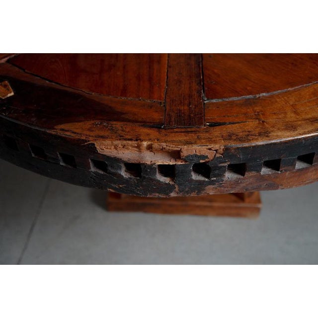 Wood Rustic Brazilian Round Dining Table, Brazil, 1970s For Sale - Image 7 of 12