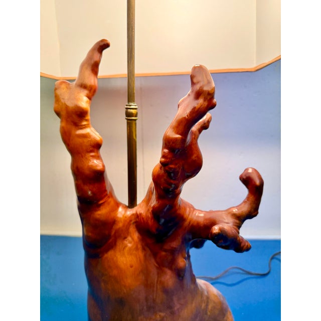 1960s Incredible Vintage Cypress Root Table Lamp For Sale - Image 5 of 6