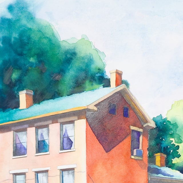 Illustration Corner House and Car - Tomoko Parry, C. 1990s For Sale - Image 3 of 10