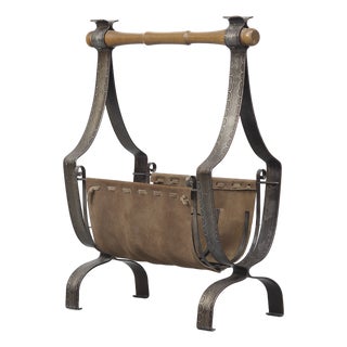 Mid-Century Brutalist Magazine Rack, 1970s For Sale