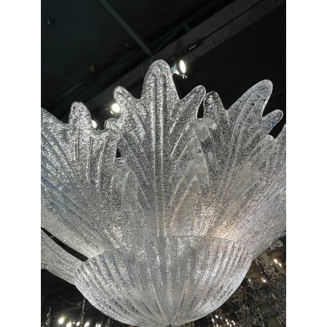 Italian Modern Murano Glass Flush Mount Chandelier For Sale - Image 3 of 5