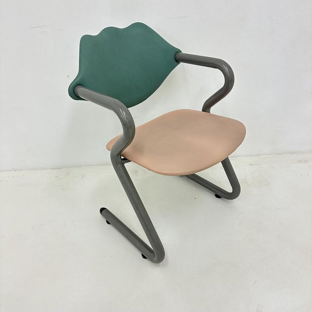 Postmodern Leather Armchair, 1980s For Sale - Image 9 of 18