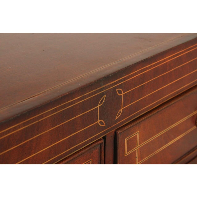 Edwardian Style Custom Mahogany Inlaid High Chest Of Drawers For Sale - Image 11 of 18