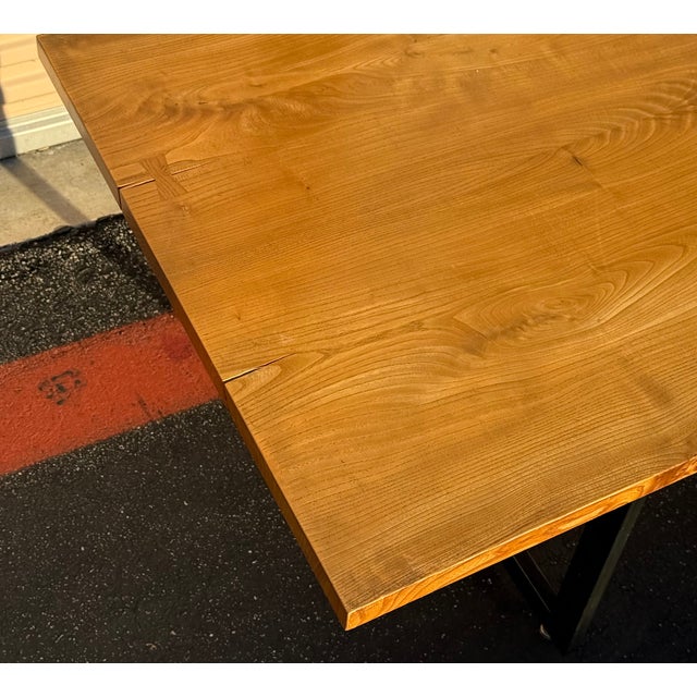 Large Urban Hardwoods Solid Wood Live Edge Dining / Conference Table With Steel Base For Sale In Los Angeles - Image 6 of 18