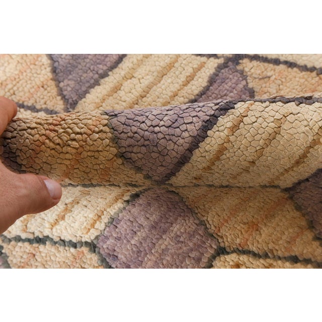 Beige Doris Leslie Blau Vintage American Hooked Geometric Rug For Sale - Image 8 of 9