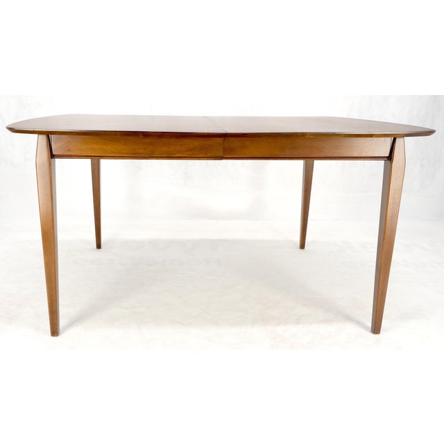 Davis Cabinet Company Walnut Danish Mid Century Modern Tapered Leg 2 Boards 58" Long Dining Table MINT For Sale - Image 4 of 14