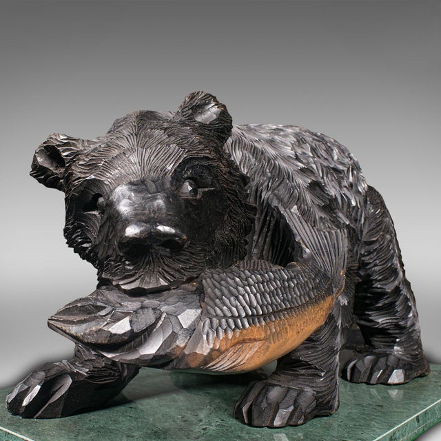 Antique Decorative Bear Figure, Japanese, Carved Cedar, Kibori Kuma, Folk Art For Sale - Image 9 of 12
