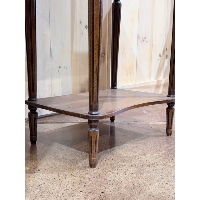 Antique Louis XVI Style Mahogany Rafraichissoir Side Table With Marble Top For Sale - Image 9 of 9