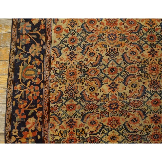 Late 19th Century Beautiful Ivory Color With Lovely Rosette Border & Allover-Geometric Design Antique Persian Sarouk Farahan Rug For Sale - Image 5 of 9