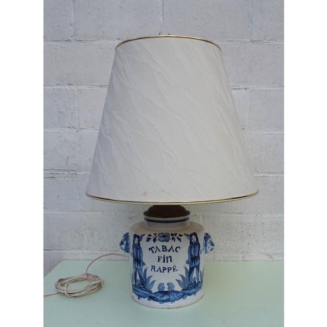 Rustic Antique Delftware Ceramic Table Lamp For Sale - Image 3 of 18
