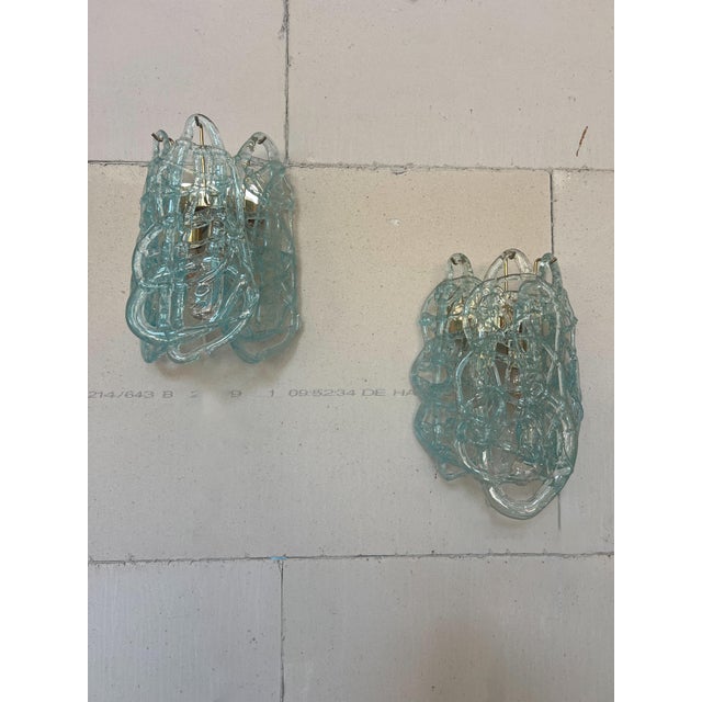 Murano Glass Spun Sugar Wall Sconces from Mazzega, Italy, 1970s, Set of 2 For Sale - Image 9 of 12