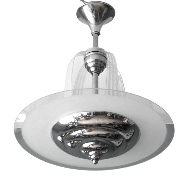 Vintage Art Deco Ceiling Light attributed to Henri Petitot for Atelier Petitot, 1930s For Sale