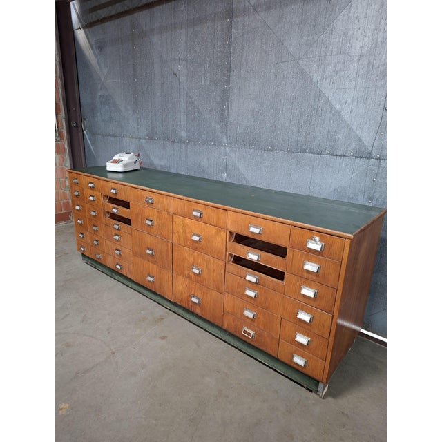 Mid-Century Modern Mid-Century Wood Haberdashery Counter For Sale - Image 3 of 11