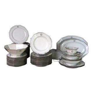 Art Deco Porcelain Dinner Service, Set of 66 For Sale