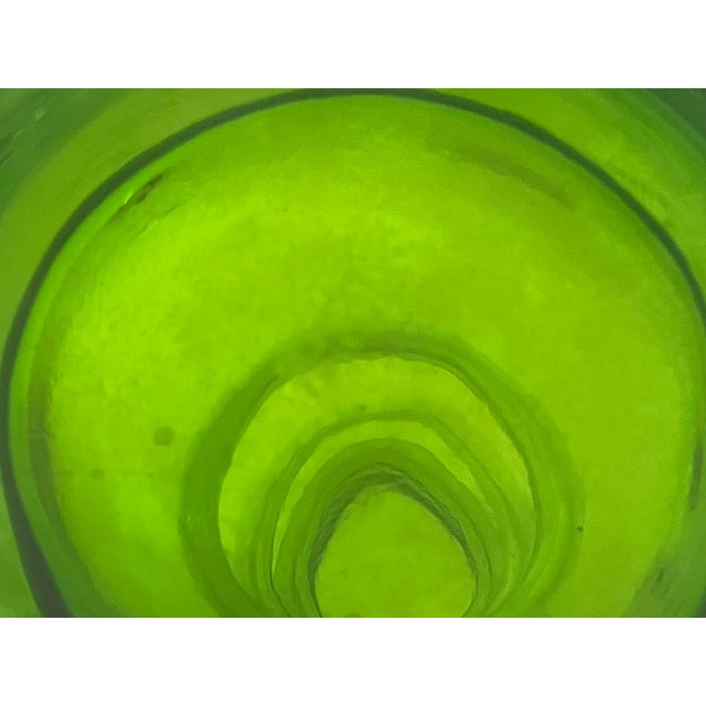 Glass Vintage Schott Zwiesel "Arte Nova" Emerald Glass Totem Vase For Sale - Image 7 of 7