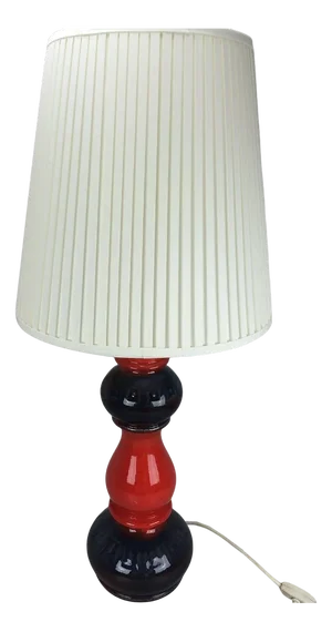 Space Age Table Lamp in Red Ceramic, 1970s