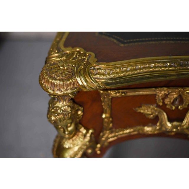 Late 19th Century Louis XV Style Gilt Bronze-Mounted Kingwood Bureau Plat Desk For Sale - Image 14 of 17