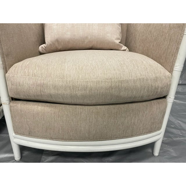 Brown Pair of American Rattan Barrel Chairs by McGuire, Usa 1980s For Sale - Image 8 of 18