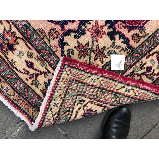1960s Vintage Turkish Hand-Knotted Tribal Rug - 5′5″ × 9′2″ For Sale - Image 4 of 10