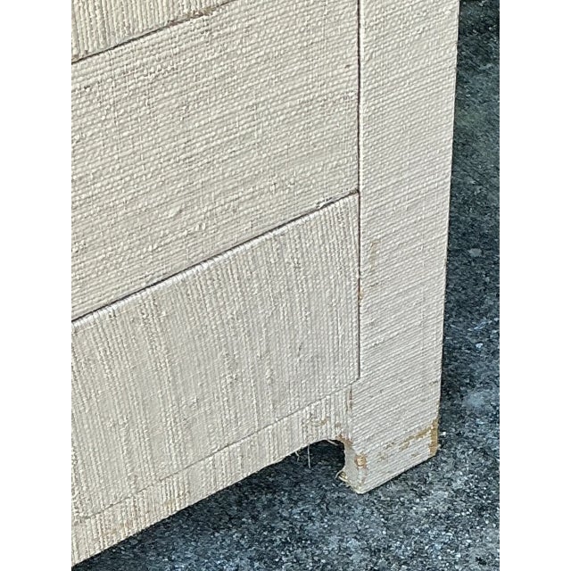 Beige Vintage Grasscloth and Lucite Dresser For Sale - Image 8 of 14